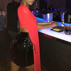 Black pleather skirt